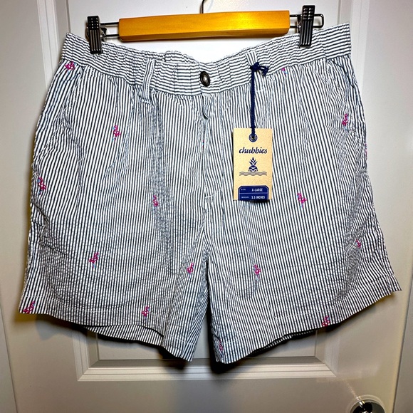 CHUBBIES - Seersucker Flamingo Shorts, Men’s Size XL, 5.5 Inseam, NWT - Picture 2 of 10